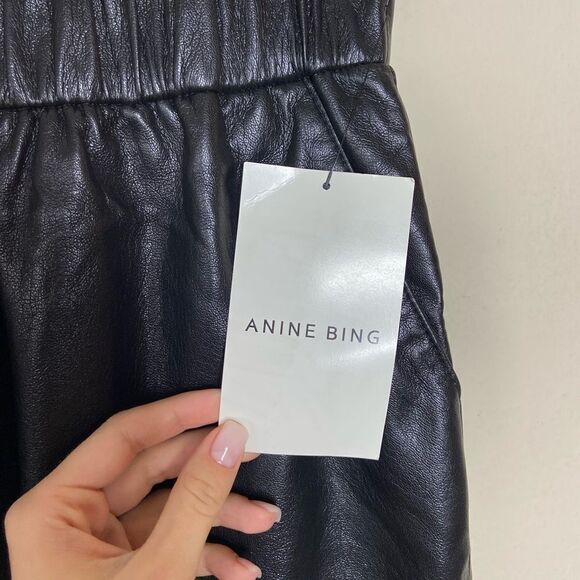 NWT Anine Bing Soto Vegan Leather Mini Black  Skirt Size XS - Picture 12 of 15